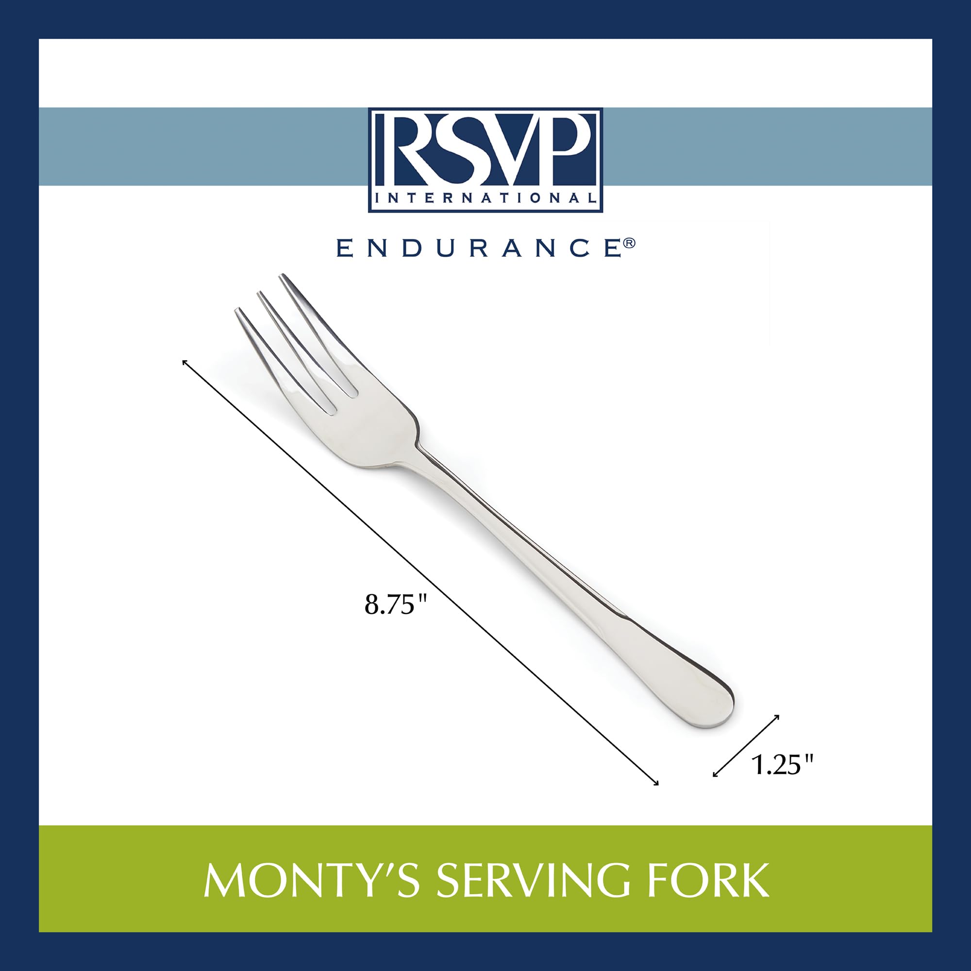 RSVP International Endurance Flatware Collection Stainless Steel, Dishwasher Safe, Serving Fork — Amazon image 8