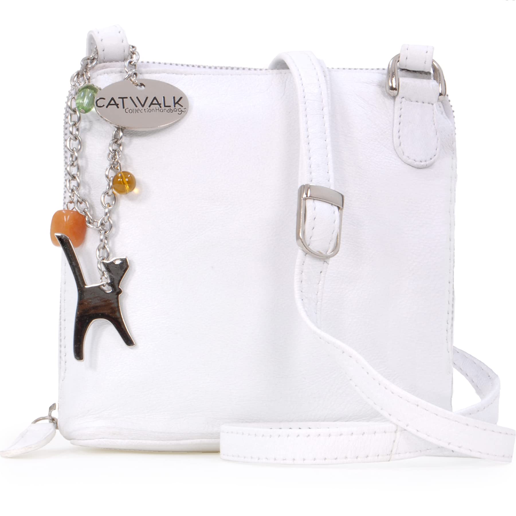 Catwalk Collection Handbags - Borsa a Tracolla Piccola in Vera Pelle - Borsetta Donna - Borsa a Mano con Tracolla Regolabile - Lena