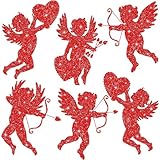 12 Pieces Cupid Cutouts Printed Cupid Paper Cutout Cupid Shaped Decorations for Valentine's Day Wedding Party Supplies