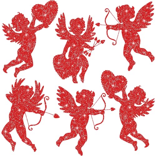 Outus 12 Pieces Valentine Large Cupid Cutouts 11 Inches Printed Paper Cutout Giant Cupid Shaped Decorations for Wedding Party Supplies