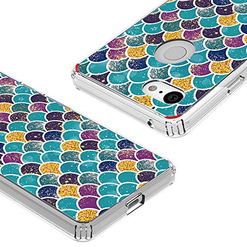 Google Pixel 3 Case, Topnow Clear Design Plastic Hard Back Case With Tpu Bumper Protective Case Cover For Google Pixel 3 - Fish Scale #TOP5