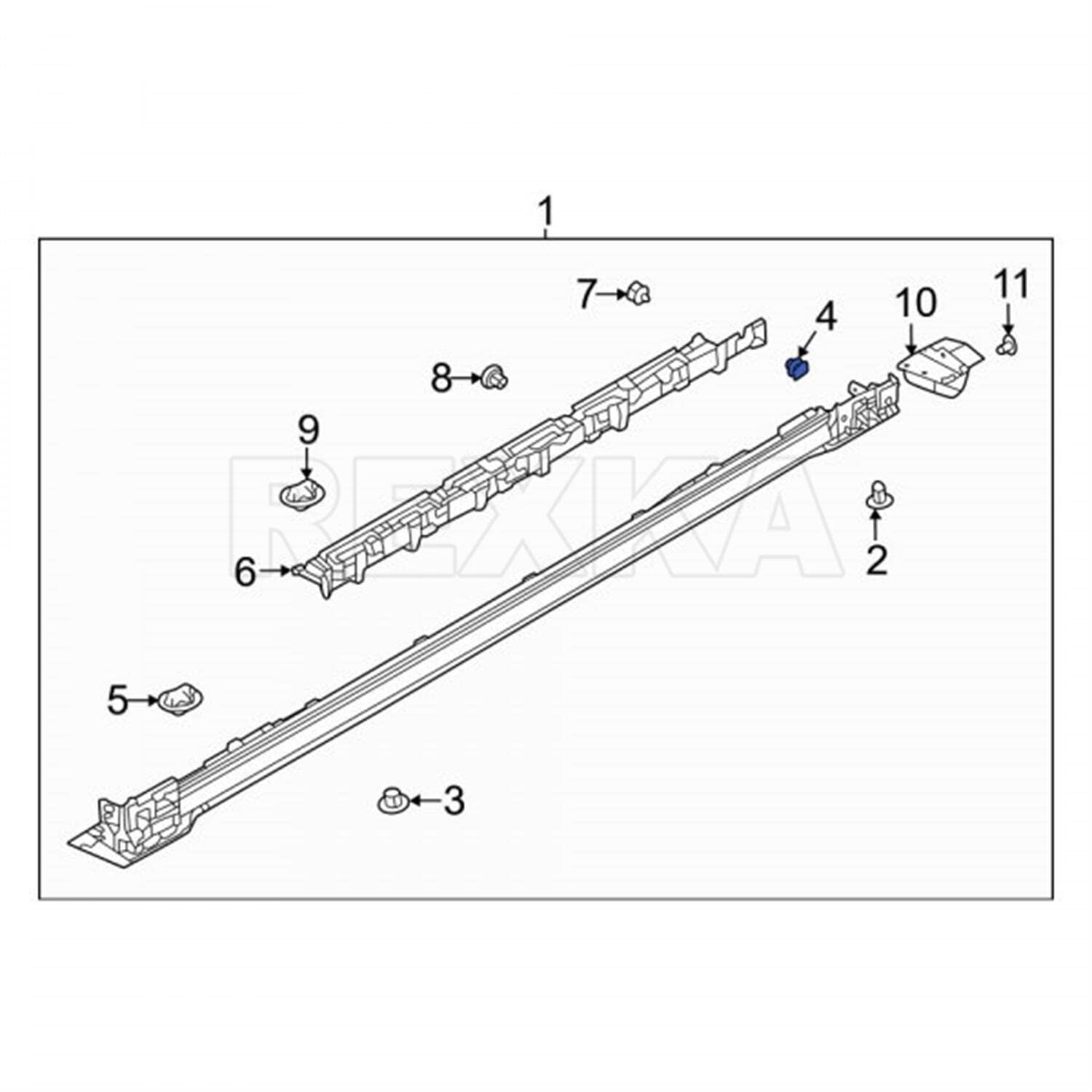 Rexka Rocker Panel Moulding Retainer Clip for Mazda D10E-51-SJ3 CX