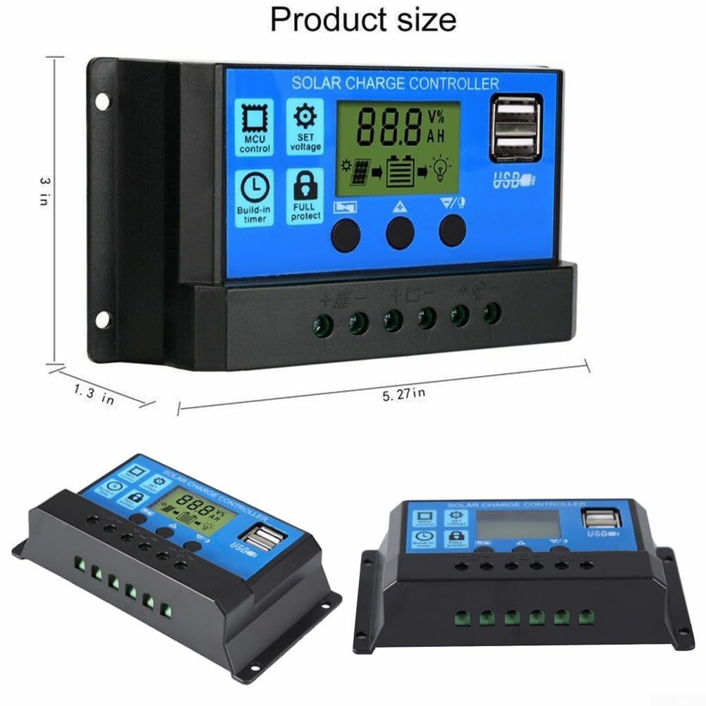 Zoegneer 10–60 A MPPT Solarmodul-Regler, Laderegler, Autofokus-Tracking, 12 V/24 V (60 A)