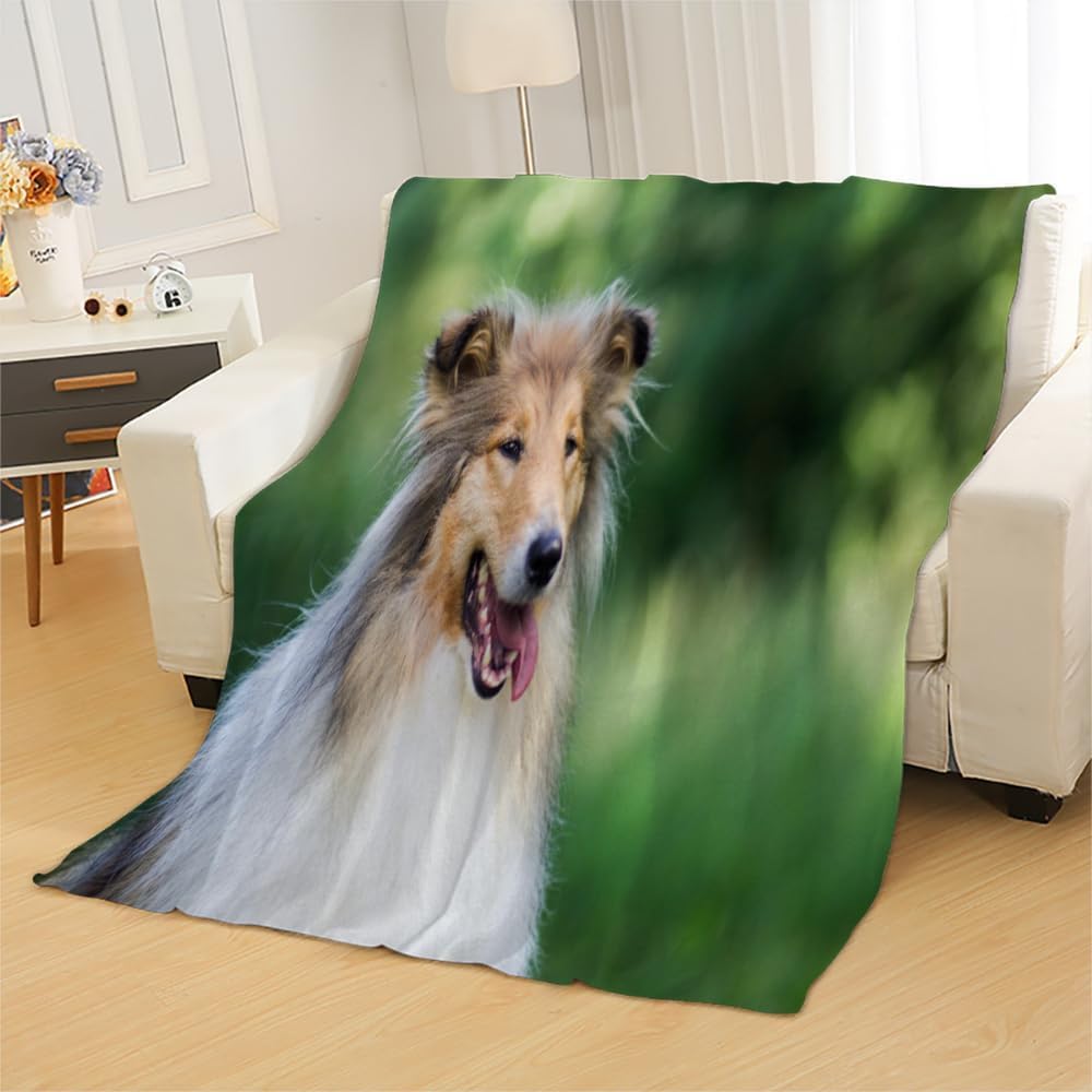 Couverture Chien de Berger 3D Plaid Polaire 220x240 Chien Doux Microfibre Couverture en Flanelle Animal Couvertures et Plaids Chaud pour lit Jeté de Canapé 1672m