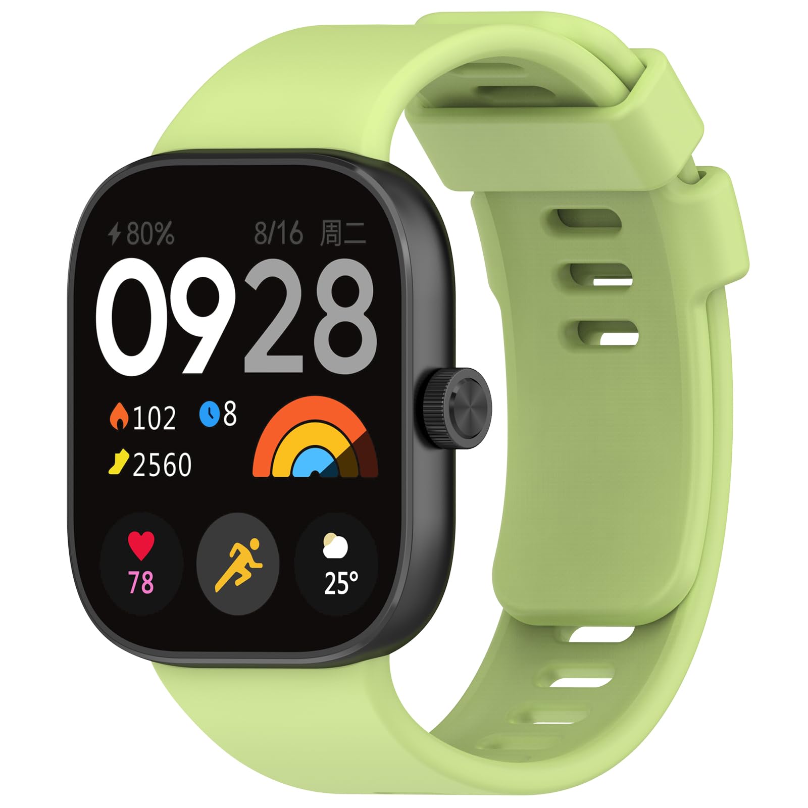 Wownadu Straps Compatible for Xiaomi Redmi Watch 6/5 / 4, Compatible for Xiaomi Smart Band 8 Pro / 9 Pro / 10 Pro Strap Lime for Women Men, Silicone Sport Strap Replacement Wristbands