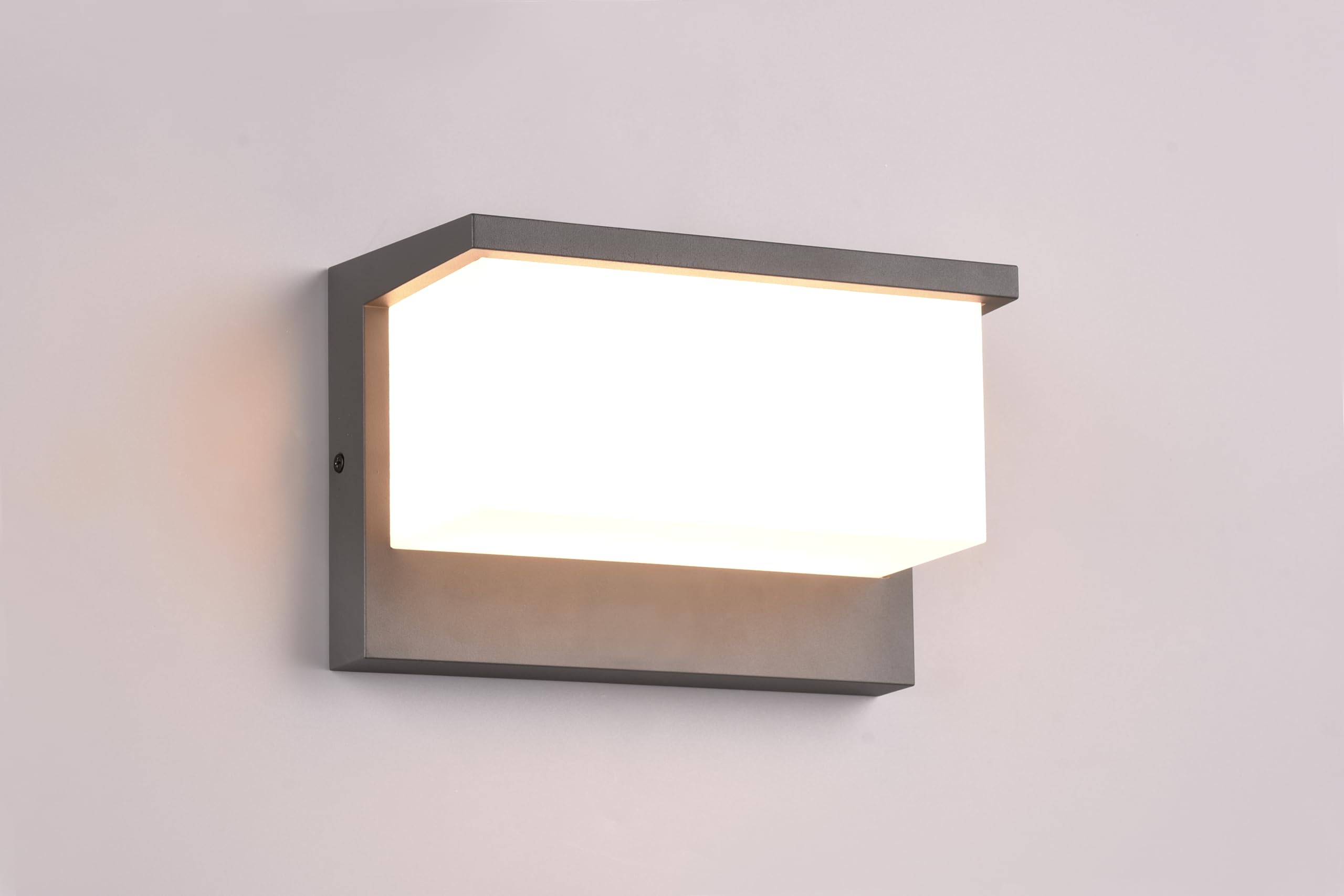 Trio Leuchten LED Außen Wandleuchte Nestos 240960142, Aluminium Druckguss Anthrazit, Schirm Kunststoff Weiß, inkl. 13 Watt LED |