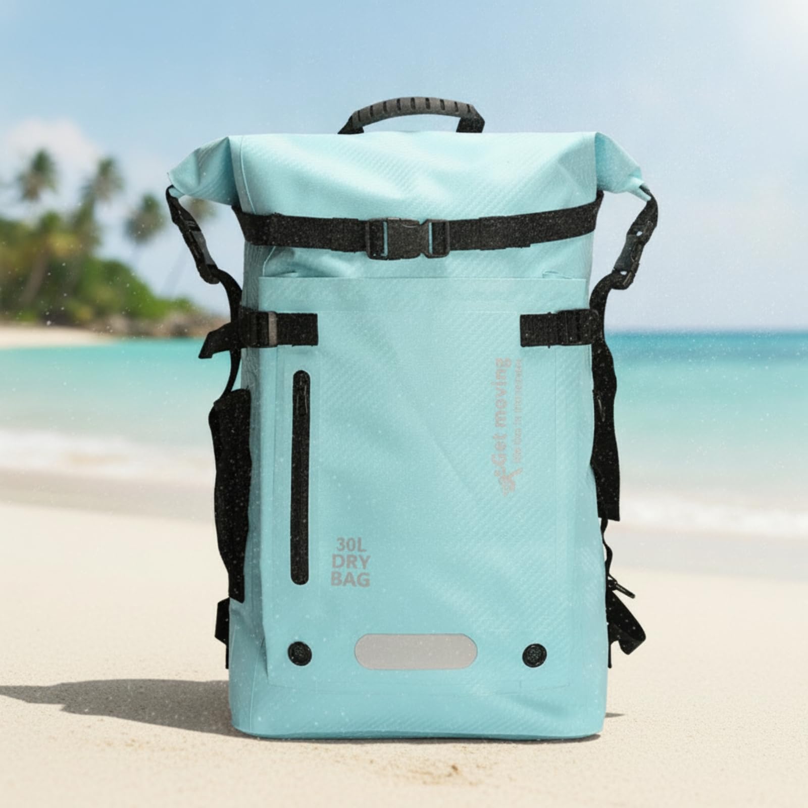 Gralara Zaino Impermeabile Antipioggia Zaino con Chiusura a Rullo Regolabile Sacca Stagna con Chiusura a Rullo per Trekking, Spiaggia, Array, Azzurro