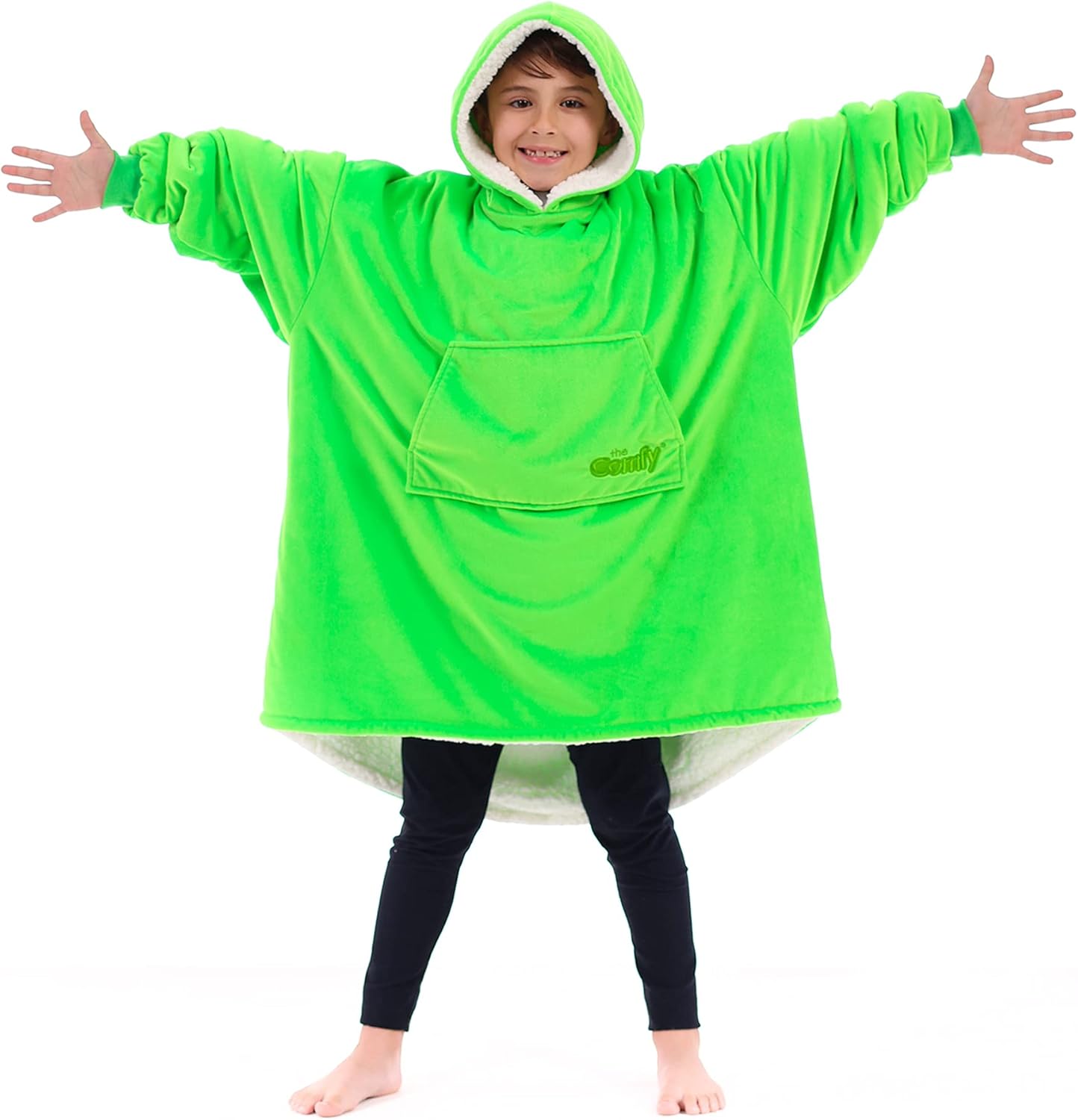 THE COMFY JR The Original Oversized Microfiber & Sherpa Wearable Blanket for Kids