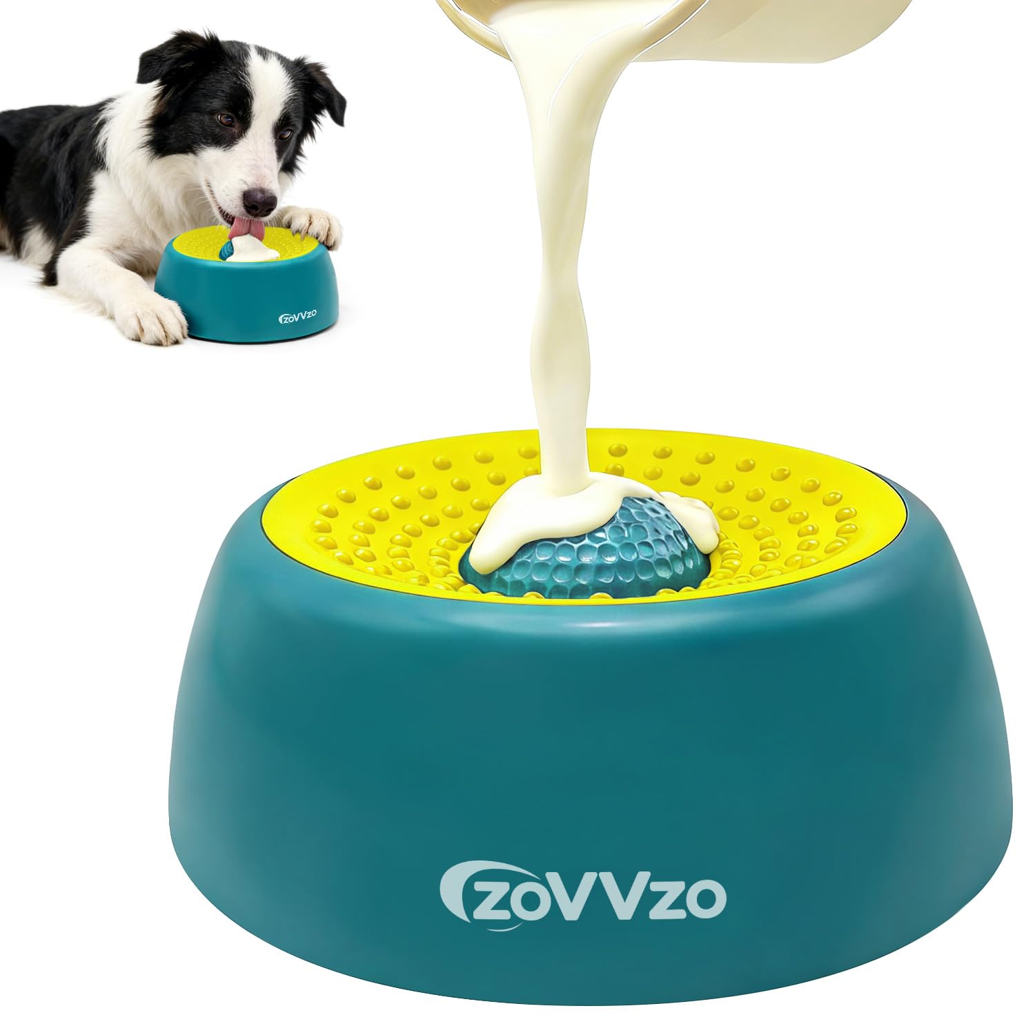 Rolling Ball Dog Lick Bowl, Slow Feeder Dog Bowls, Non-Slip Design, Interactive Dog Licking Toy & Dog Enrichment Toys, Dog Lick Ball Bowl for Wet Food, Yogurt, Bone Broth, Nutrient Solution (Blue) — view 8