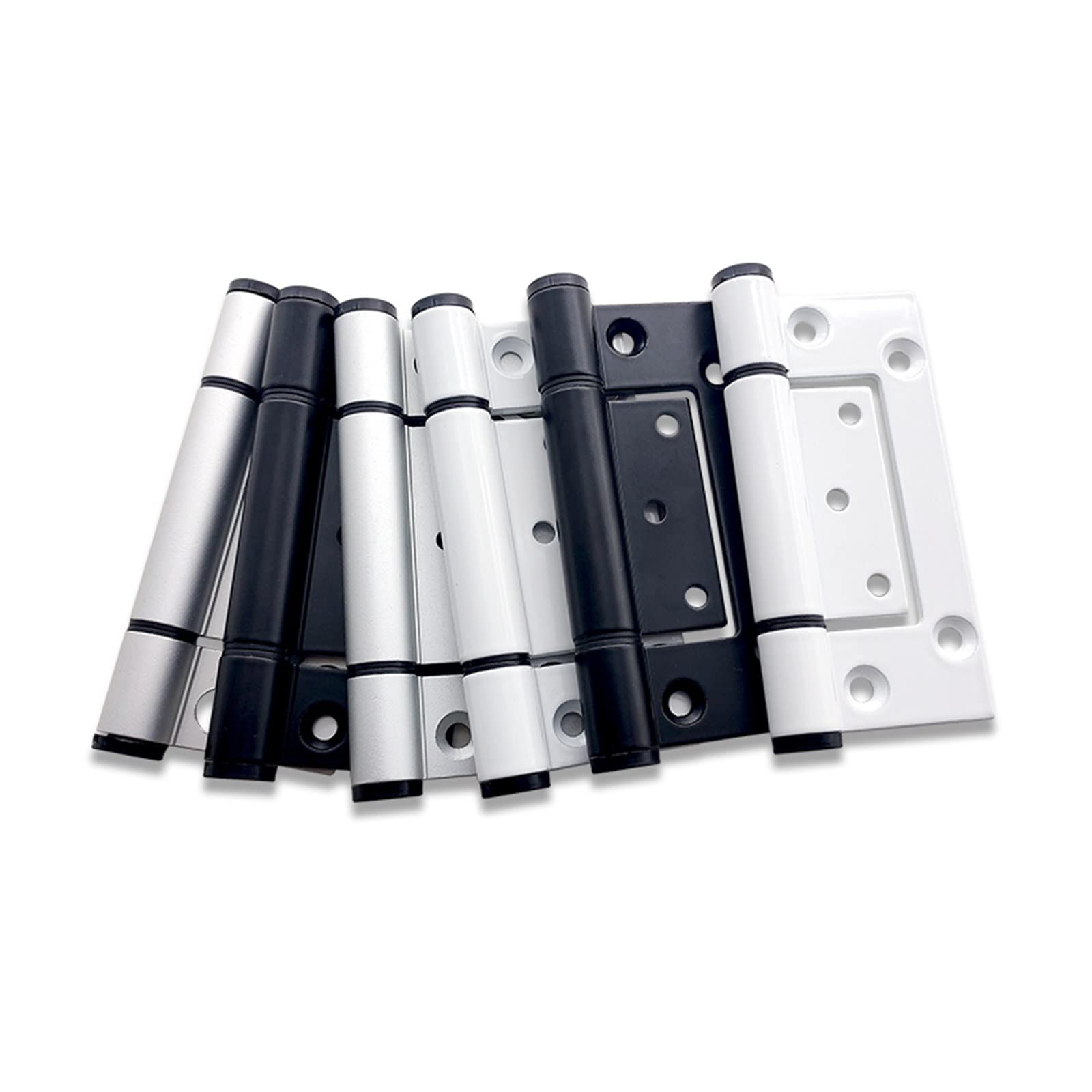Nvsfzgiyg Nero White, Gray, Black 4 Inch Aluminum Alloy Silent Hinge Free Slot Folding Hinged Door(Nero)