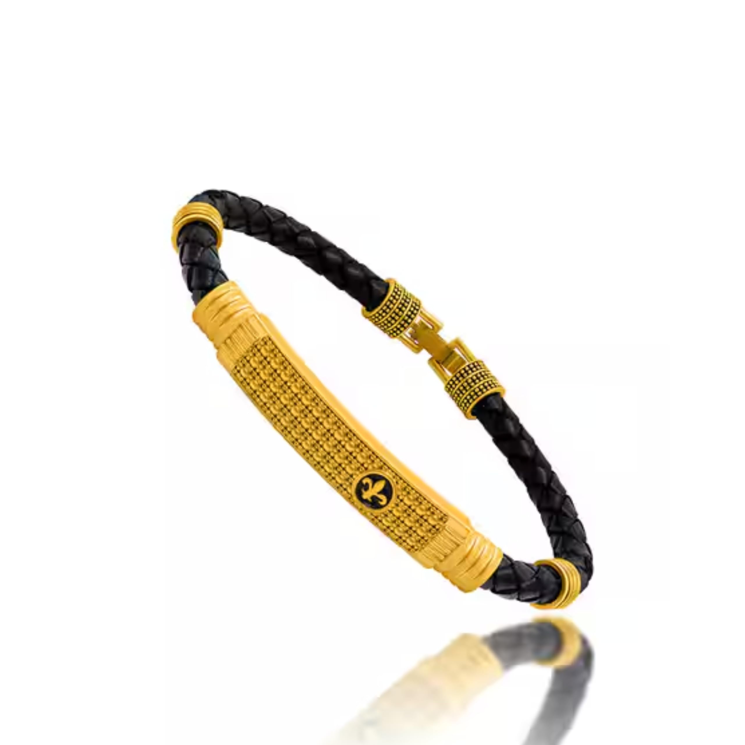 Wonder Care Men's Fancy Hand Accessories Faux Leather Accessory with Clasp Fancy Bracelet