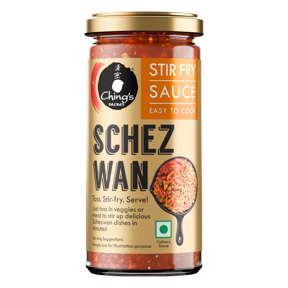 Ching’s Premium Schezwan Stir Fry Sauce, 250g, Ready to Cook, No Added Colour, No MSG, Cooking Sauce, Perfect for Hakka Noodles or Chowmein