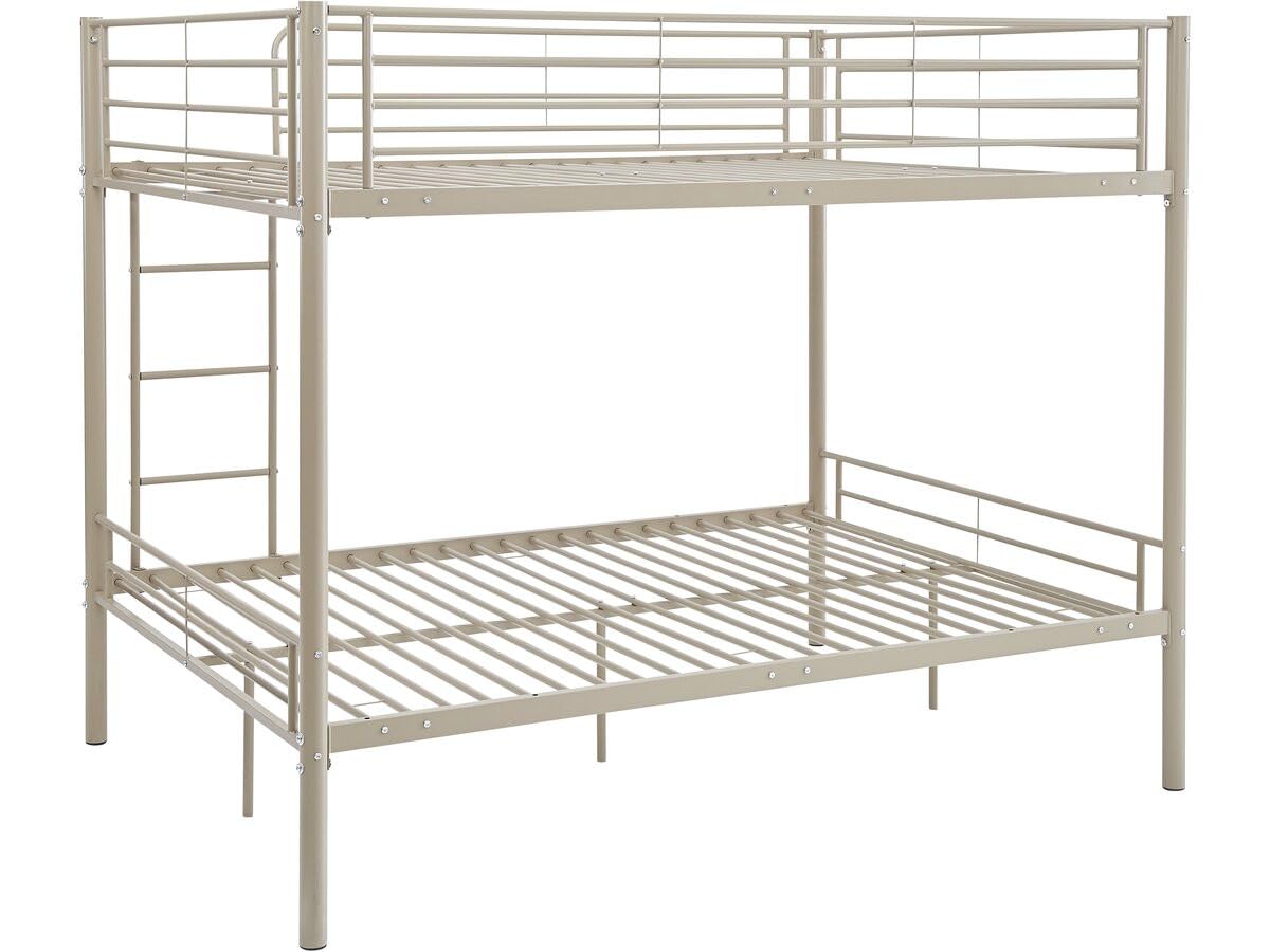 Lit double superposé avec sommier inclus "Adam" - 140 x 190 cm - Taupe