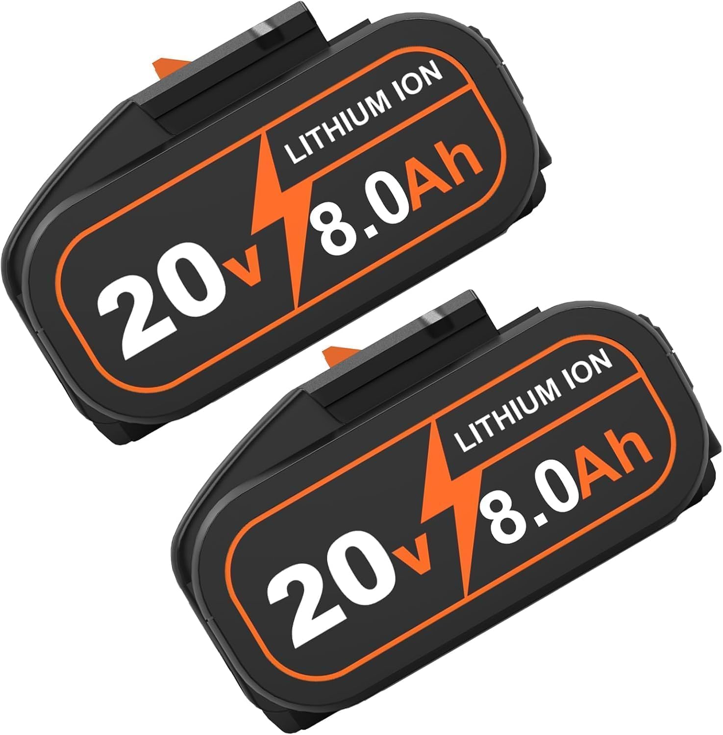 2X 8.0Ah 20v Ersatz für WORX 20V 8.0ah Akku WA3551 WA3553 WA3553.2 WA3557 WA3572 WA3641 WA3760 WA3881 WX166.4 WX176 WX390WG629E