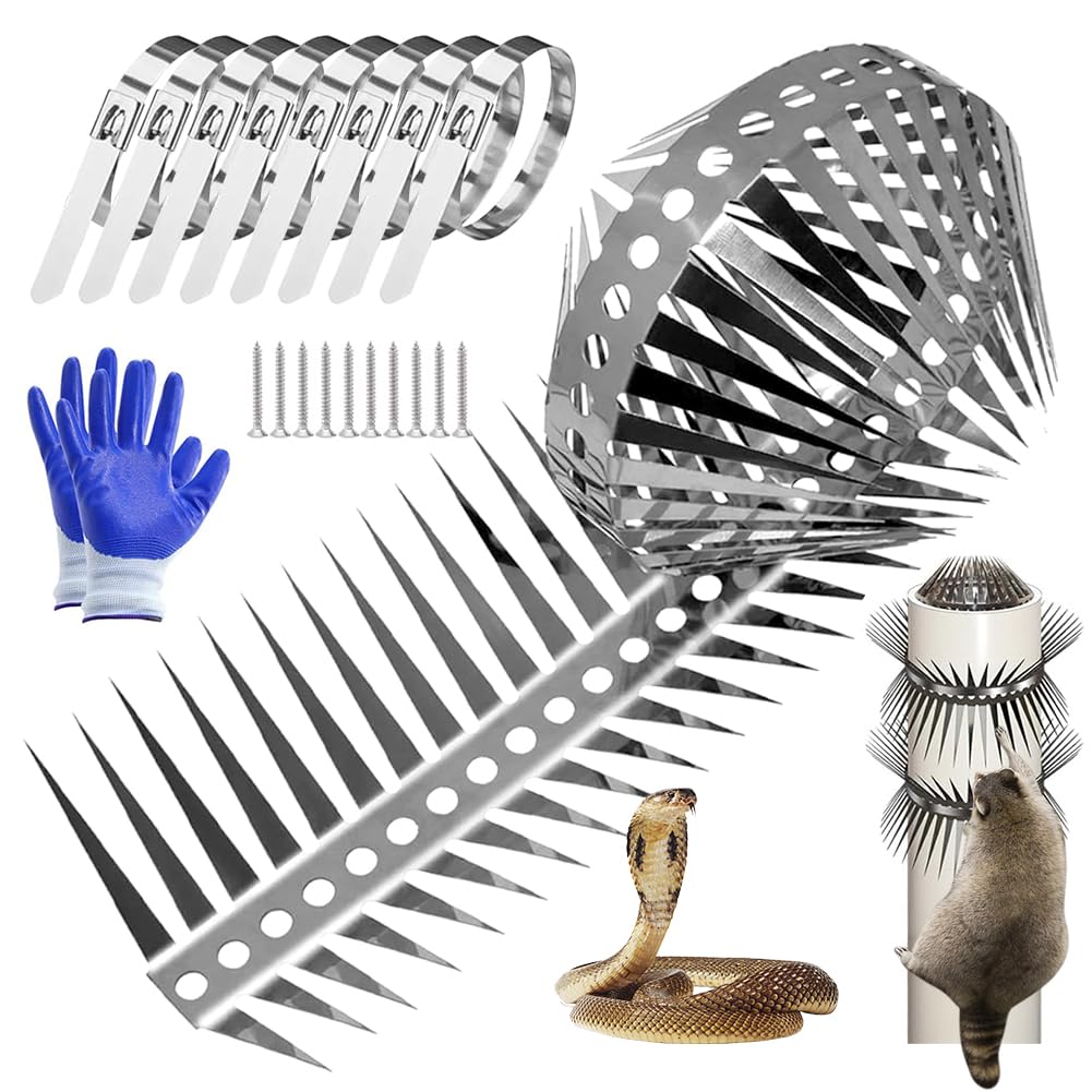 Ysks'hf 80 inches Bird deterrents for Outside and cat Spikes，Suitable for Pigeon Spike for Garden Fence Spikes and Wall,Barns Roof and Squirrel Guard Baffle with Steel Bird Spikes Stripes