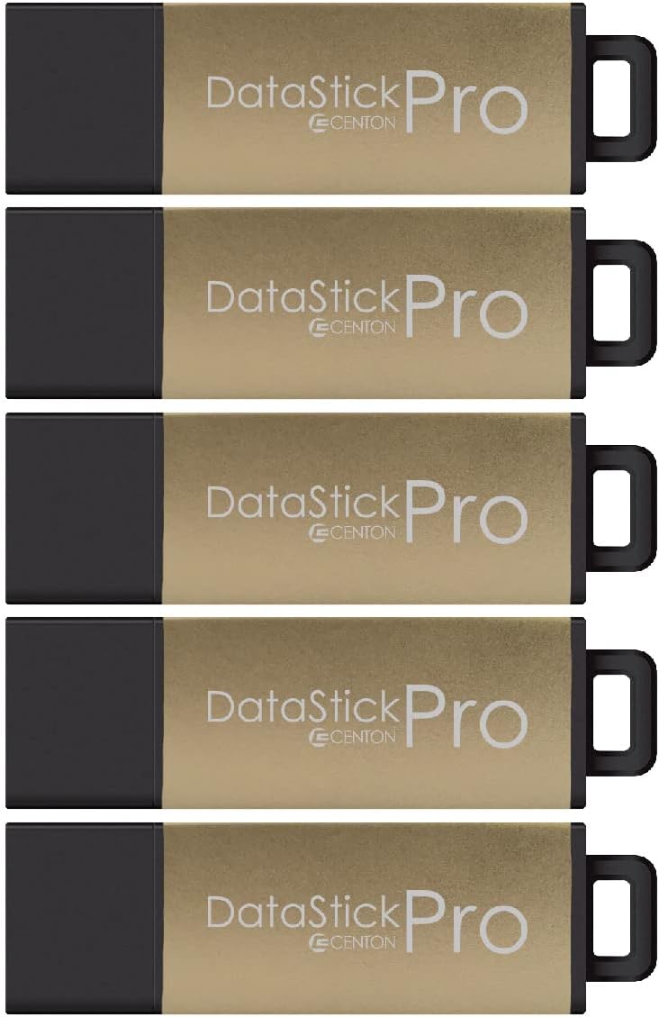 Centon DataStick Pro USB 3.0 Flash Drive 32GB x 5, Silver Metallic (S1B-U3P17-32G-5)