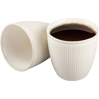 Set of 2 Espresso Cups 150 ml Ceramic Cups Without Handle Espresso Cups Made of Ceramic for Coffee Drinks Stackable and Dishwasher Safe