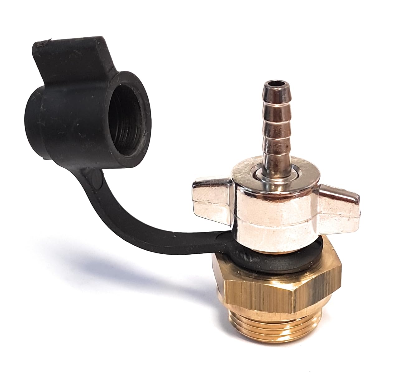 HGV Air Tank Test Point Connector with M22 Tank Valve - 5/16" Hosetails
