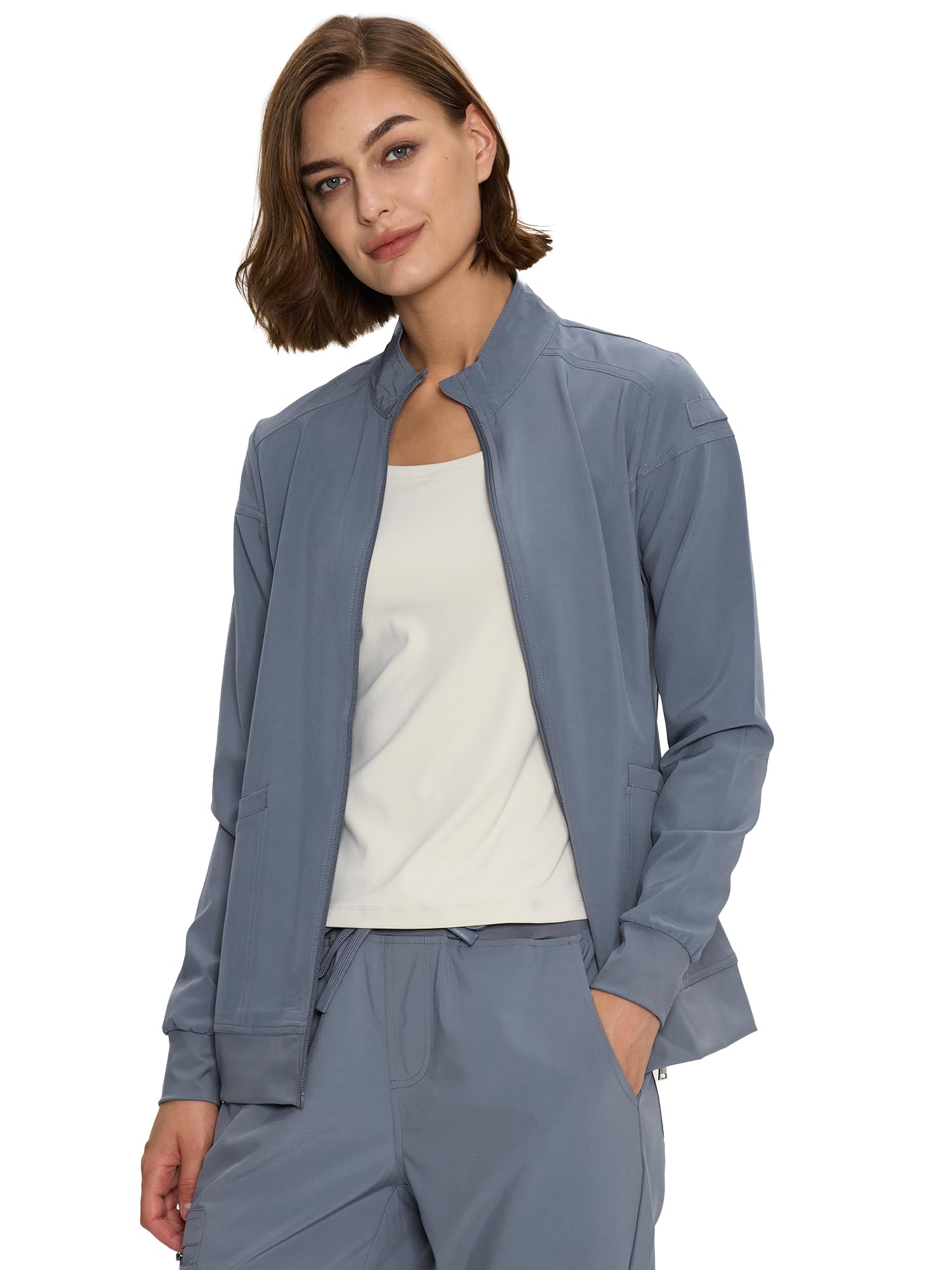 floralhue Scrub Jackets for Women, Zip Front Medical Jacket, Nurse Caots