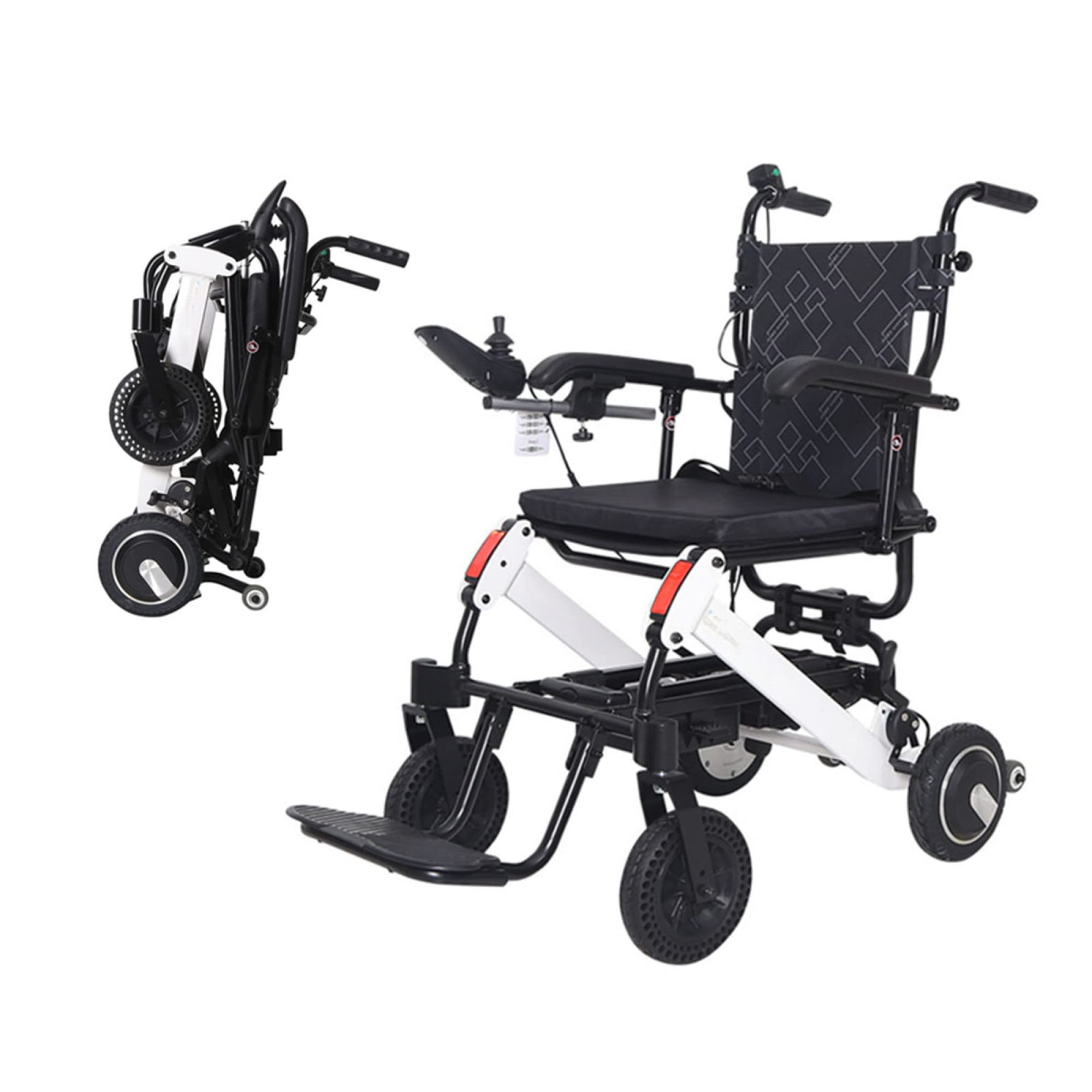 Fauteuil Roulant électrique Pliant léger, Cadre en Alliage d'aluminium, Moteurs puissants sans balais, Double Batterie pour Les Voyages en Plein air à la Maison