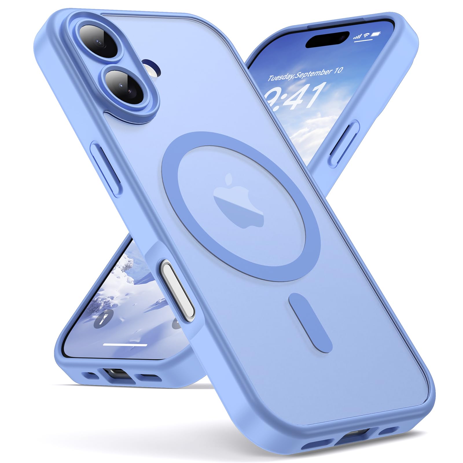 for iPhone 17 case, MagSafe Compatible, Camera Protection, Magnetic Translucent Matte Film case, Military Grade (Light Purple)