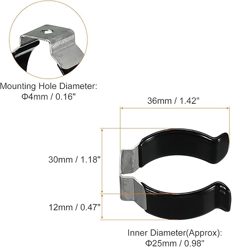 Miniatura 9 de MECCANIXITY T8 U Clips Soporte para montaje de bombilla LED, soporte de tubo fluorescente de acero inoxidable, abrazaderas de tubo, soporte de
