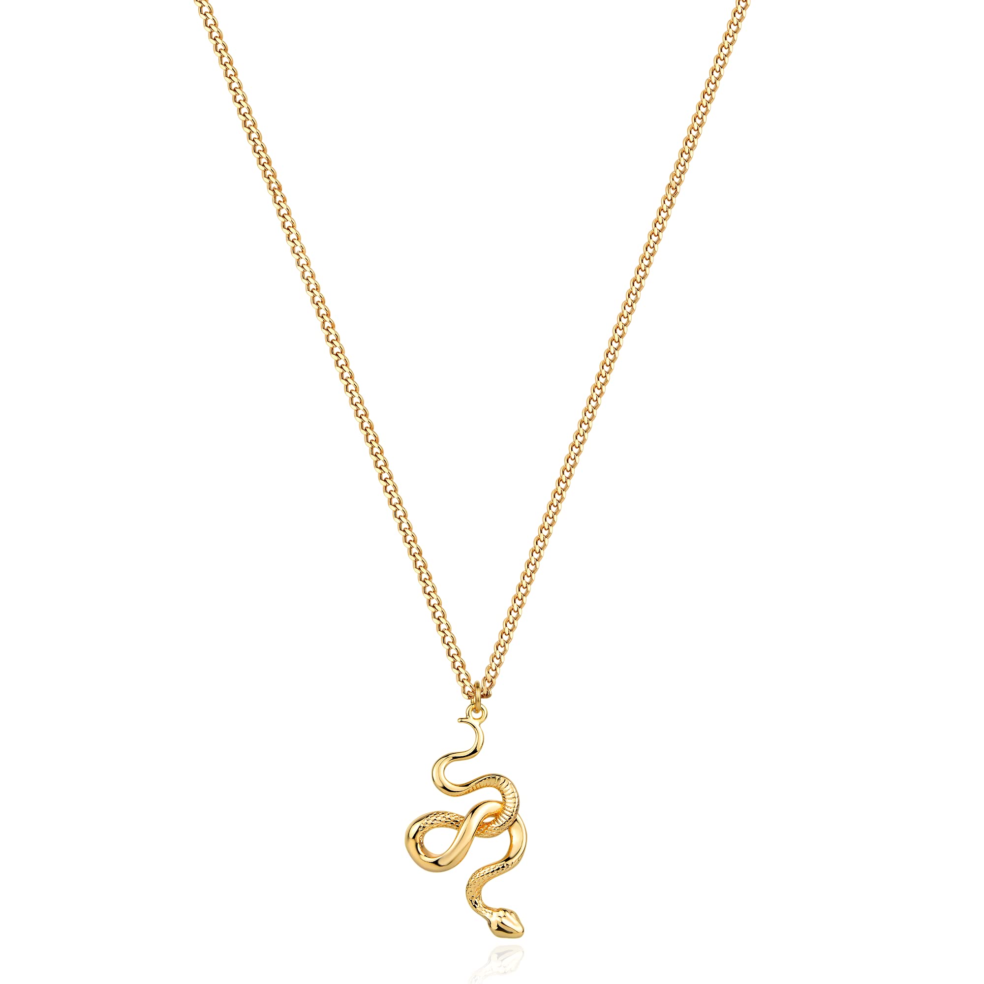 Fettero Animal Necklaces for Women Gold Plated Necklace Butterfly Bird Cat Elephant Snake Bull Pendant Necklace Dainty Chain 14K Gold Plated