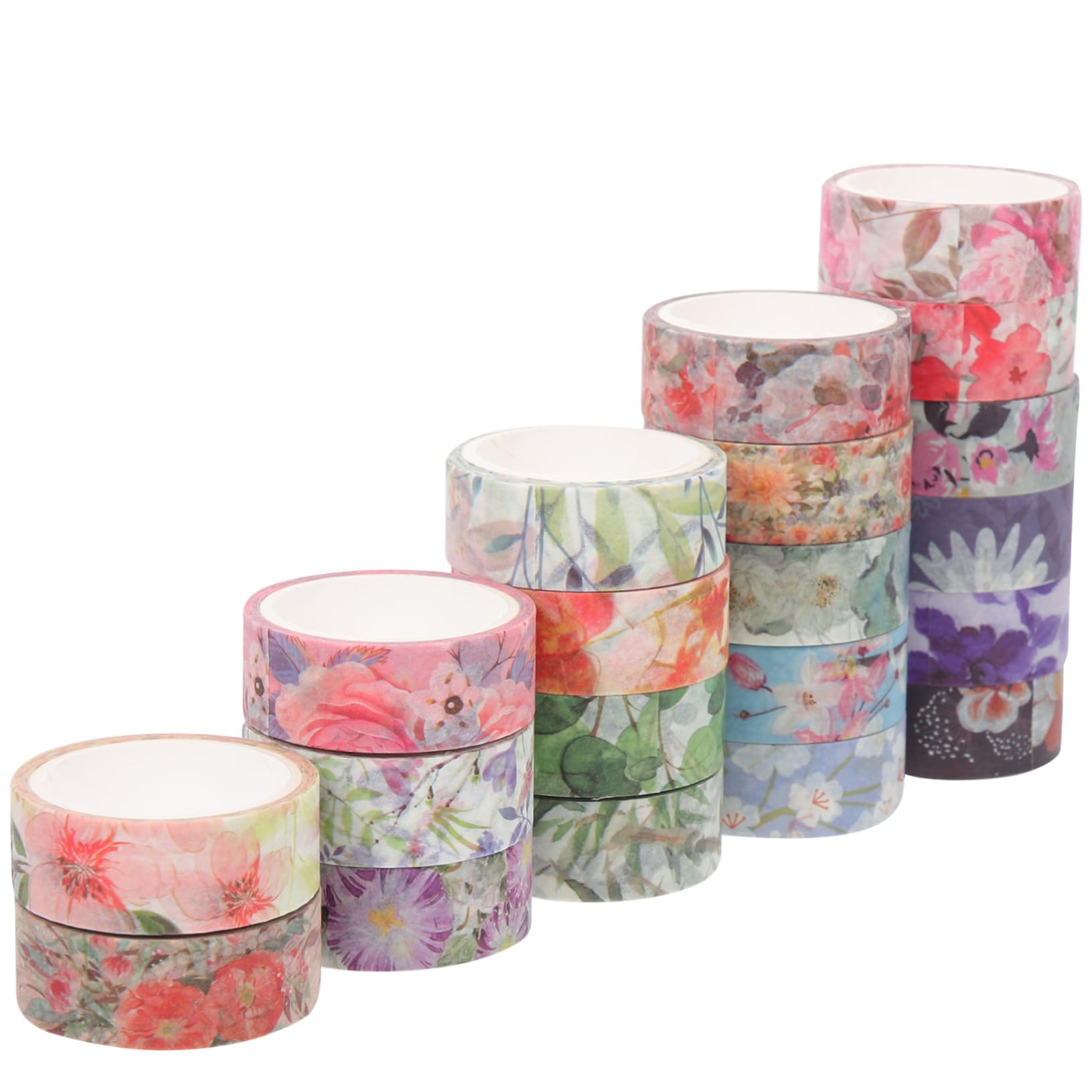 EXCEART 40rotoli Nastro Washi Decorativo Con Motivi Floreali Per Fai Da Te Per Scrapbooking e Pianificatori Facile Da Applicare e Rimuovere Di Adesivi Per Decorazioni Artigianali