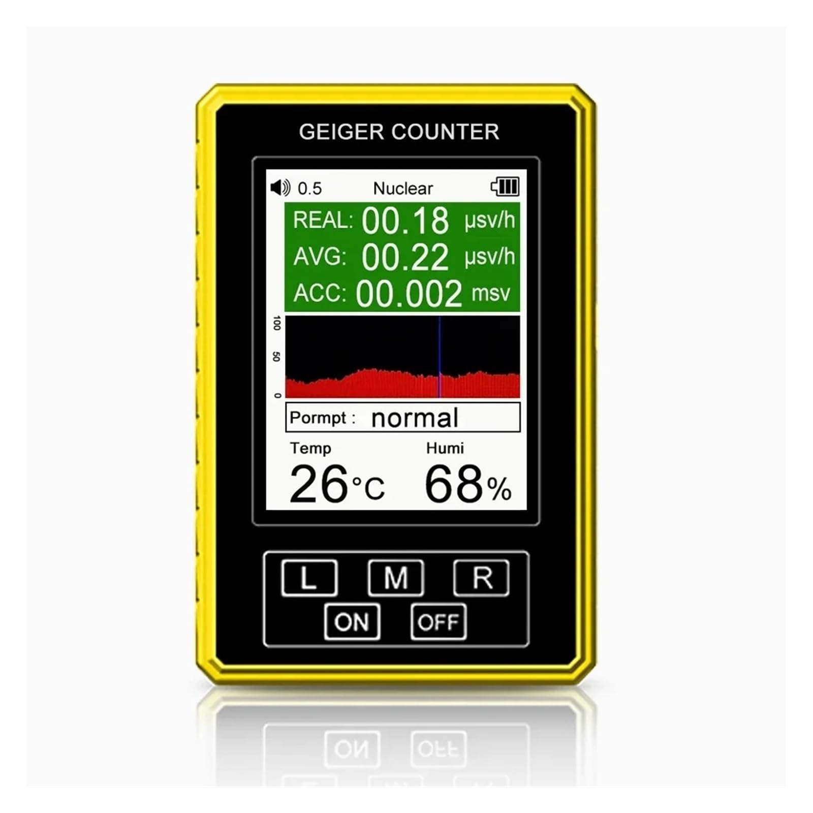 Amrttwy One Color Moisture Meter, Moisture Meter, Geiger Counter Tester Handheld Digital Display Electromagnetic Radiation Nuclear Detector