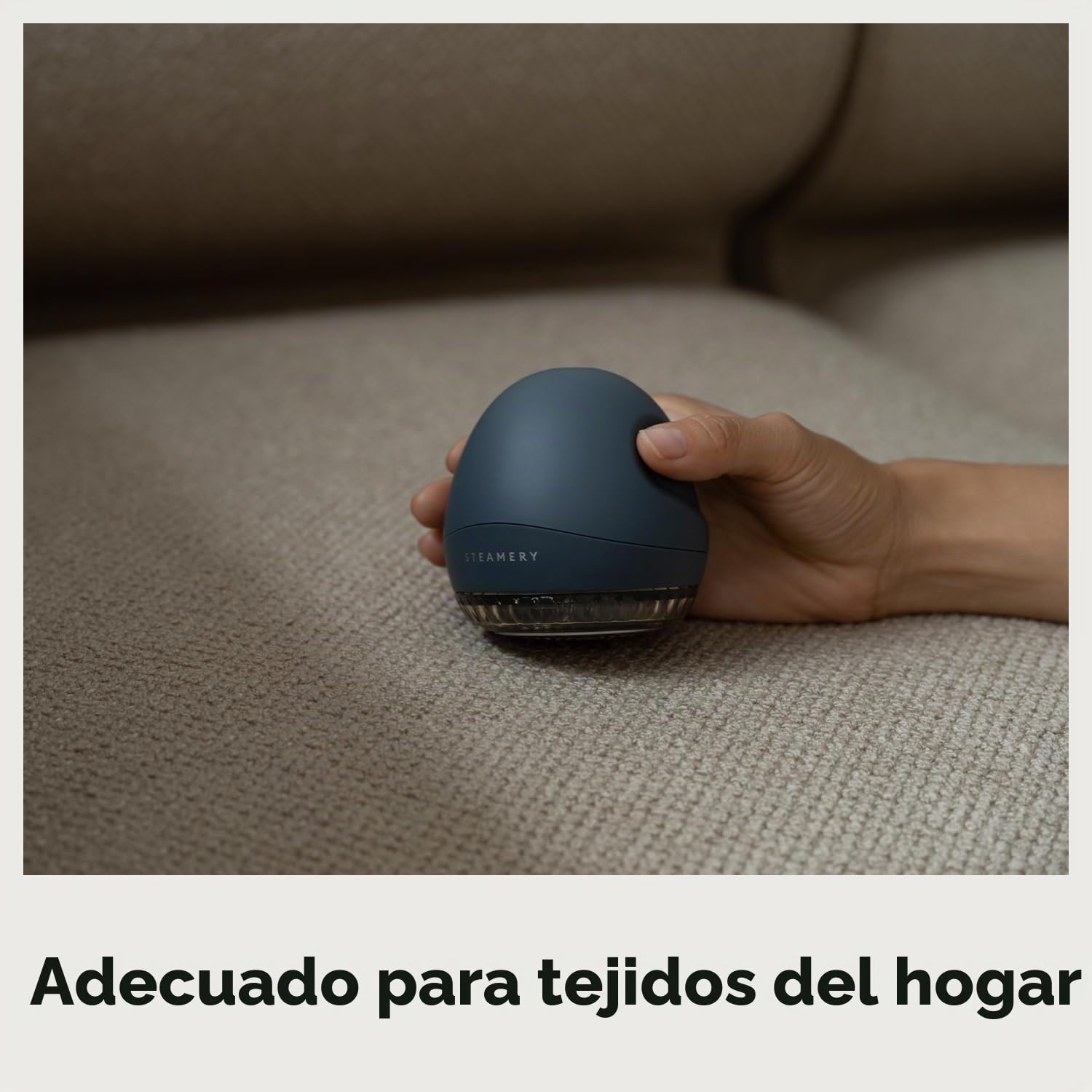 Steamery quitapelusas eléctrico Pilo 1, Quitapelusas para Eliminar Las Bolitas y los hilitos, 5 W, Portátil, Recargable, Ergonómico, Diseño escandinavo, Azul