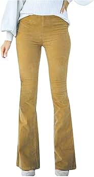 Flare Corduroy Pants Women Bootcut Pull on Work Pants