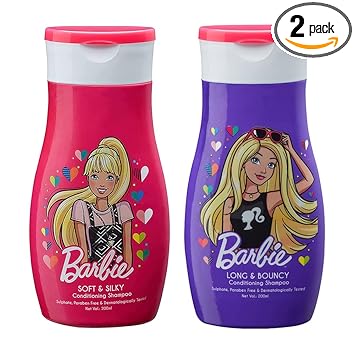 Barbie Conditioning Shampoo Soft & Silky 200ml & Long & Bouncy 200ml | Sulphate & Paraben Free | Dermatologically Tested | Set of 2