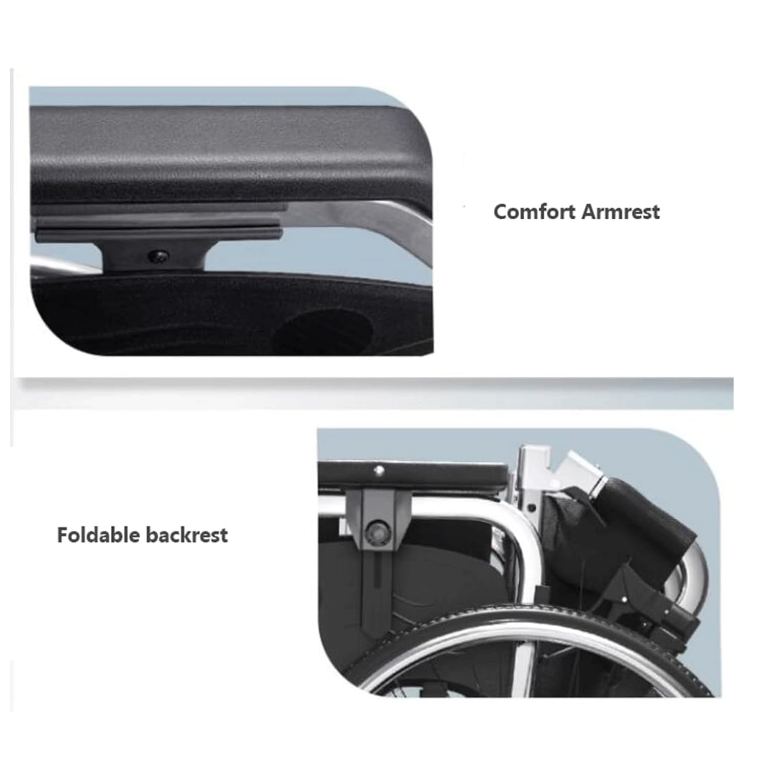 Sillas De Ruedas Silla De Ruedas Manual Ligera De Viaje Silla De Ruedas De Transporte De Aleación De Aluminio con Frenos De Mano Y Asiento Ergonómico Ligera