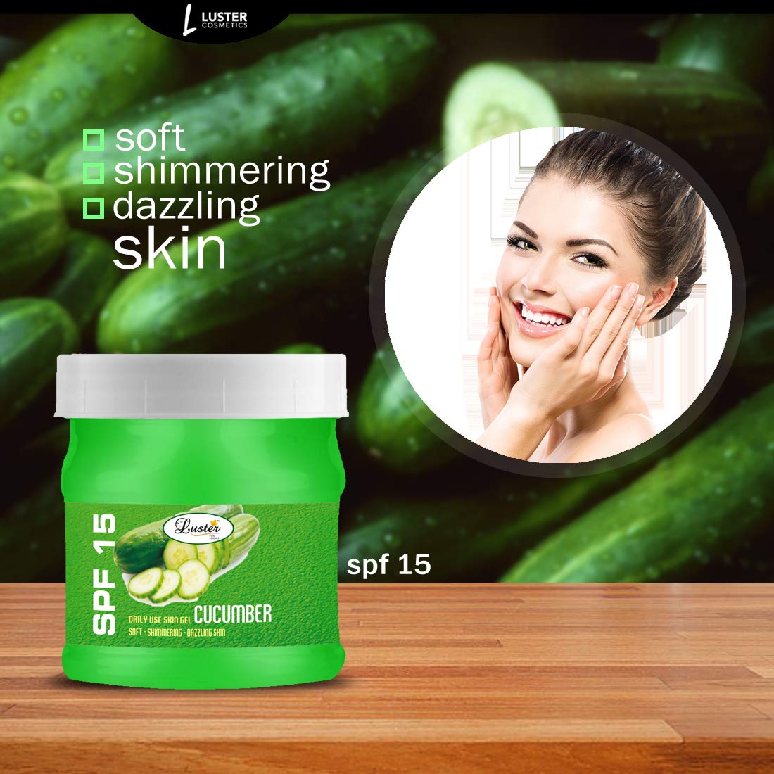 Luster Cucumber Facial Kit | Helps Hydrate & Moisturize Skin | Scrub | Cream | Gel | Face Pack | Cucumber Facial Kit | Paraben Free - 500ml (Pack of 4) 2