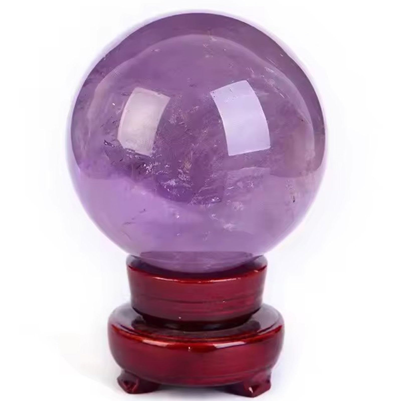 Ylquxeuv One Color Amethyst Crystal Sphere Ball Polished Crystals Gemstone Balls For Decoration Fountain Fengshui Wicca &,3.5"