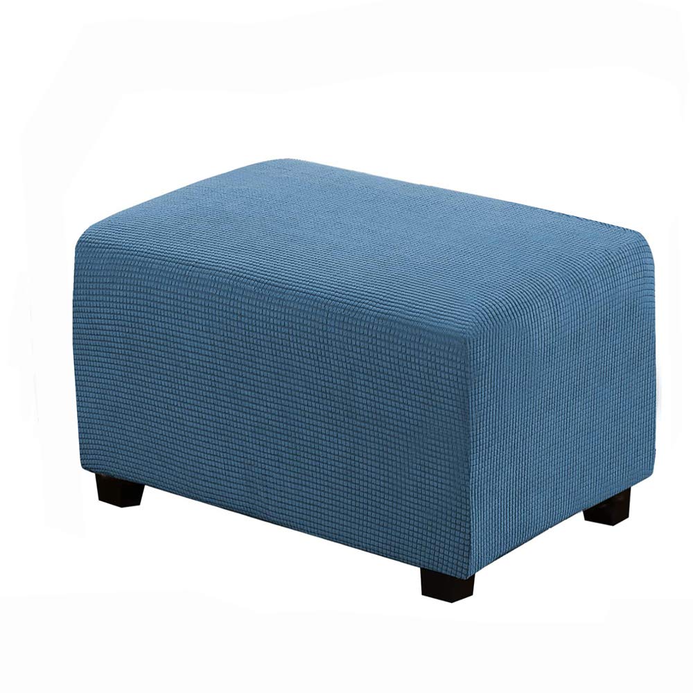Housse Extensible Pour Pouf Ou Ottoman Rectangulaire - Tissu Doux Polyester/spandex, Tailles L/XL, Protection Et Déco Facile