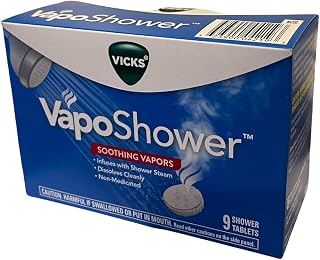 VapoShower, Shower Tablet, Shower Bomb, Aromatherapy Vapors, Eucaplytus & Menthol, Soothing Vicks Vapor Steam, 9 ct