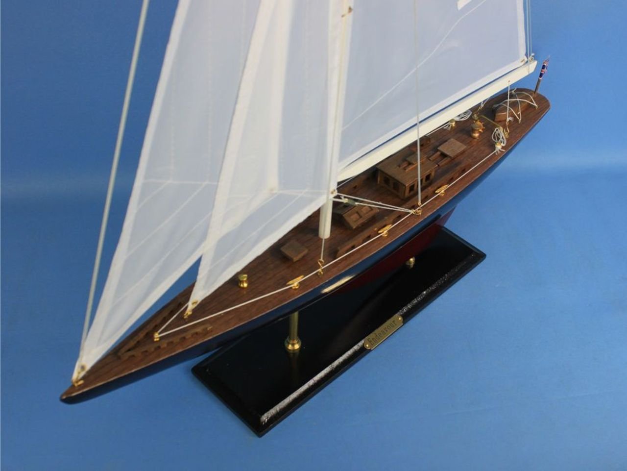 Hampton Nautical Wooden Model Sailing Yacht Endeavour, 35