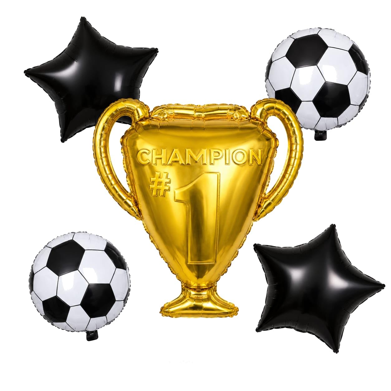 Foil Balloon Set for Party Decoration | Multicolor Aluminum Foil Balloons | Air & Helium Fill | Reusable Balloon Decoration (Football Trophy-Ballon)-image-6