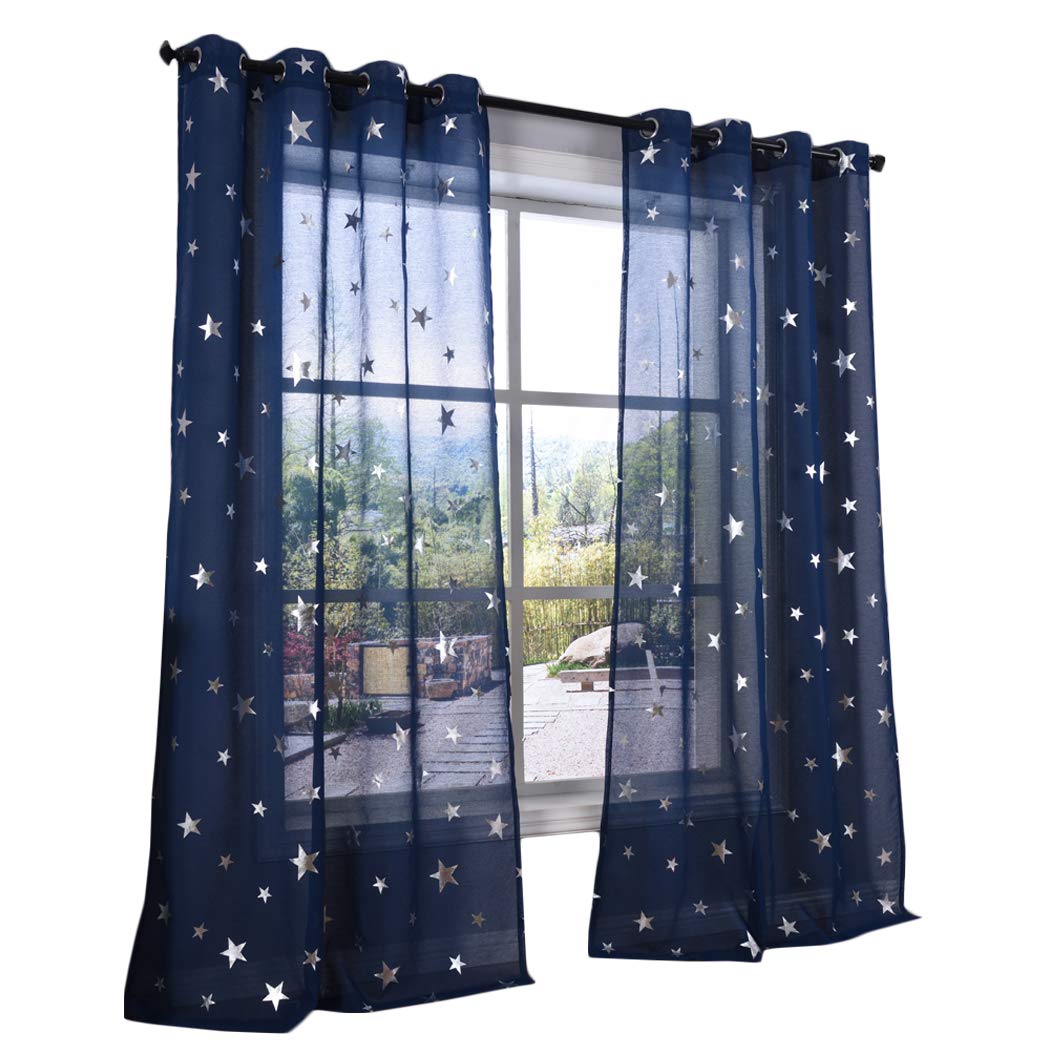 Navy Blue Sheer Curtains Curtains & Drapes