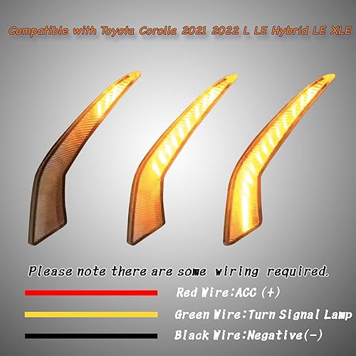 Miniatura 4 de Switchback - Lámpara LED antiniebla frontal blanca y ámbar con destello dinámico LED intermitente compatible con Toyota Corolla 2021-2022 L LE XLE