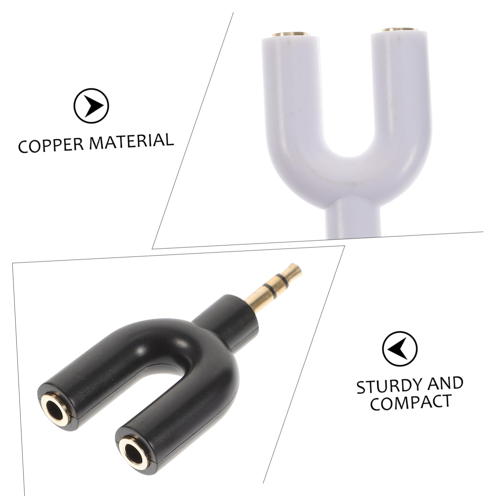Housoutil 30 Piezas Adaptador De Audio Adaptador De Auriculares De 35Mm Divisor De Auriculares Jack para Divisor De Audio Estéreo De 35Mm