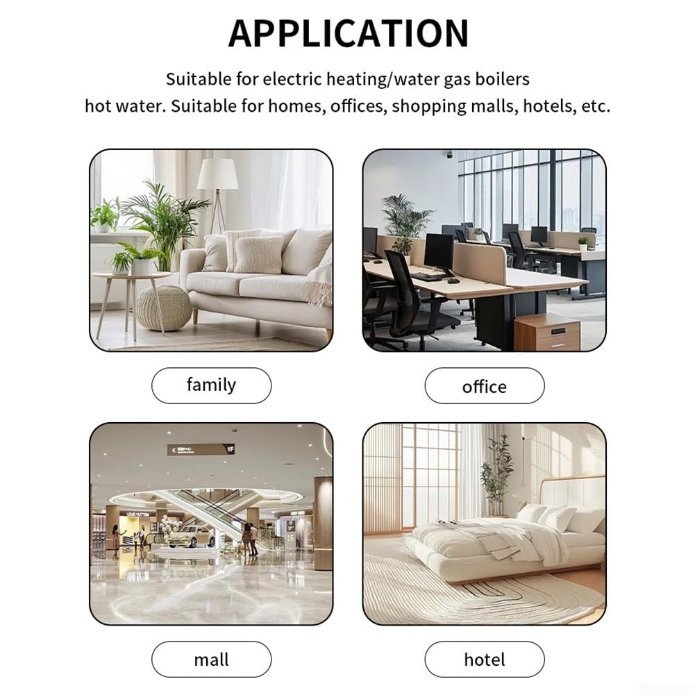 Termostato intelligente WiFi per Tuya, termostato programmabile per riscaldamento intelligente, montaggio a parete, con display a LED e risparmio energetico, per casa e ufficio (bianco 3A)