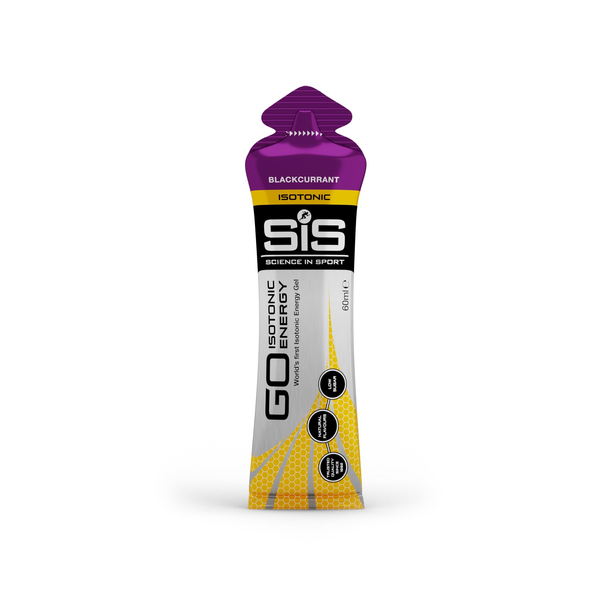 Science in Sport GO Isotonic Energy Gel 30x60ml Grosella negra, Vegano - Formulación isotónica con 22g de carbohidratos, Buen aporte de energía, Alternativa ideal a las bebidas isotónicas