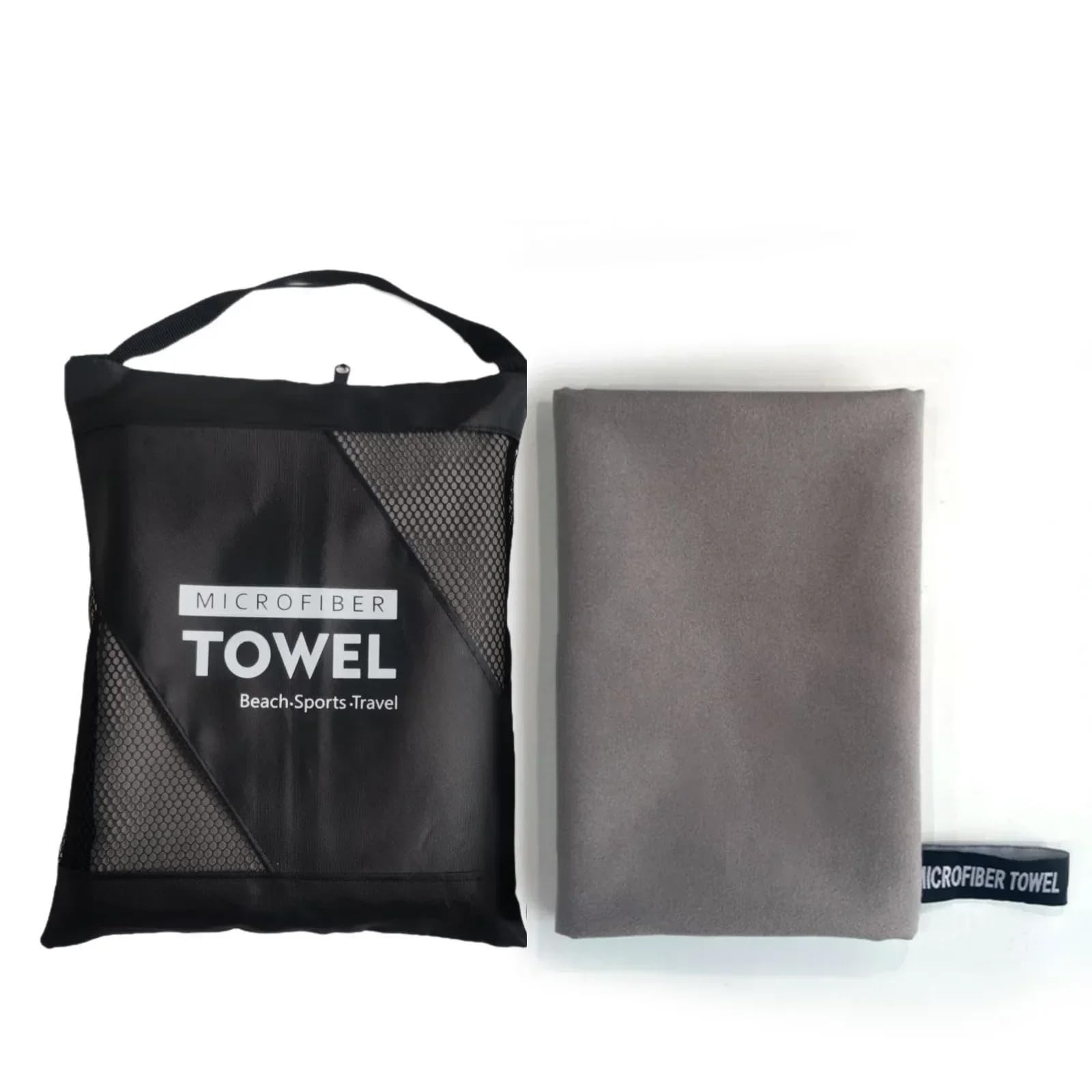 GMEqfhpOPS Quick-Dry Microfiber Towel - Ultra Absorbent, Compact & Sandproof for Gym, Beach, Travel & Swimming, Lightweight Sports Towel Towels Bath(Light gray,40x80cm)