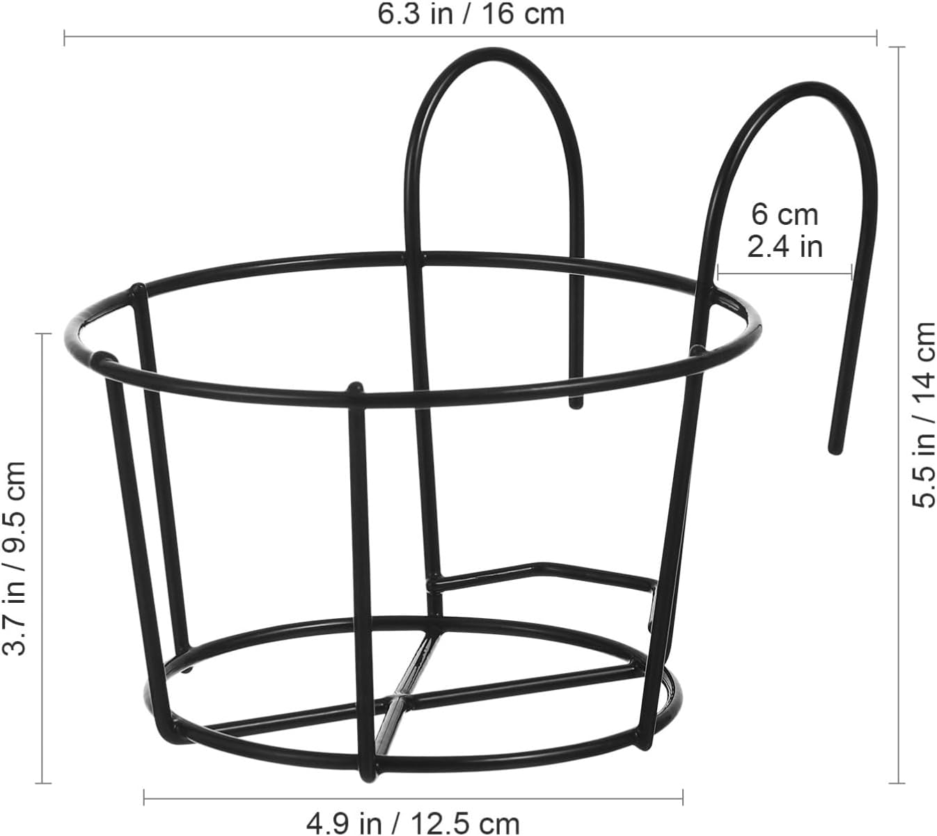 5 Pcs Circular Hanging Flower Rack for Balcony Iron Plant Holder Hooks Decorative Flowerpot Stand for Indoor and Outdoor Use