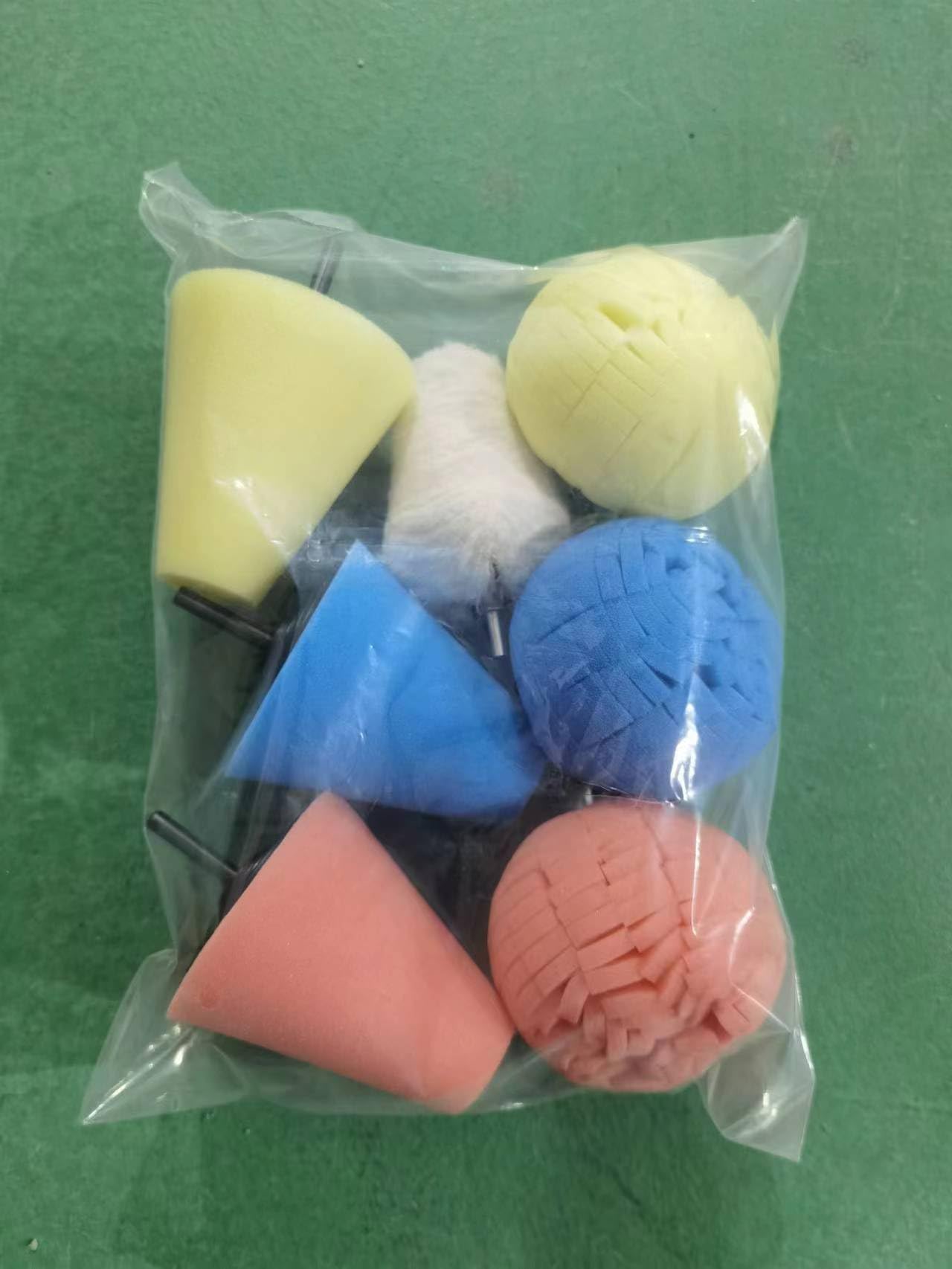 SPTA 7pcs Lucidatura Auto Set,3Pcs Spugna Cono Lucidatura +4pcs Sfera di Lucidatura per Ruote di Automobili Automobilistiche Cura, per Metallo Alluminio, Acciaio Inossidabile, Plastica, Ceramica
