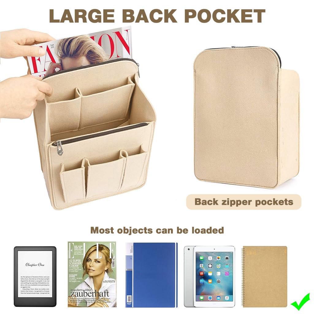 PALAY Backpack Organizer Insert Felt Multi-Pocket Vertical Liner 2