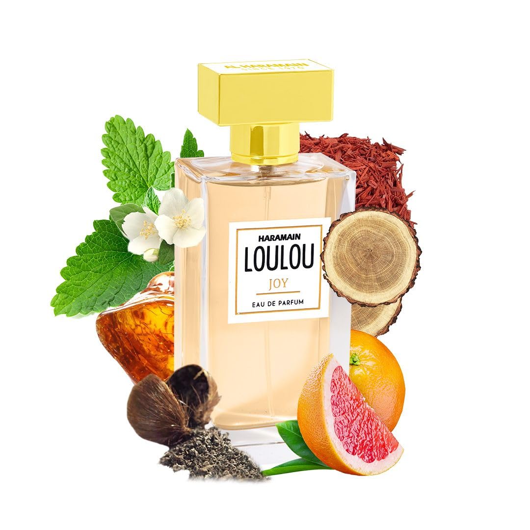Al Haramain Loulou Joy Perfume dla kobiet i mężczyzn długi spray do ciała z Grapefruit, jaśminem i nutami paczuli 3,33 uncji EDP Spray