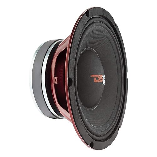DS18 PRO-X10MBASS Loudspeaker - 10", Midbass, Red Steel Basket, 800W Max, 400W RMS, 8 Ohms - Premium Quality Audio Door Speakers for Car or Truck Stereo Sound System (1 Speaker),Classic